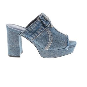 Jeffrey Campbell Blue Denim Platform Mules